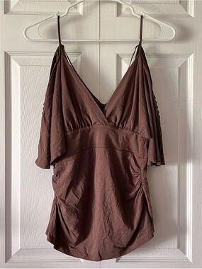 Arden B Flowy Cold Shoulder Blouse